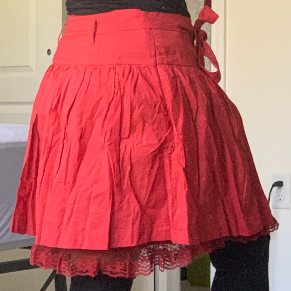 Nolita NYC | Red Lace Trim Skirt